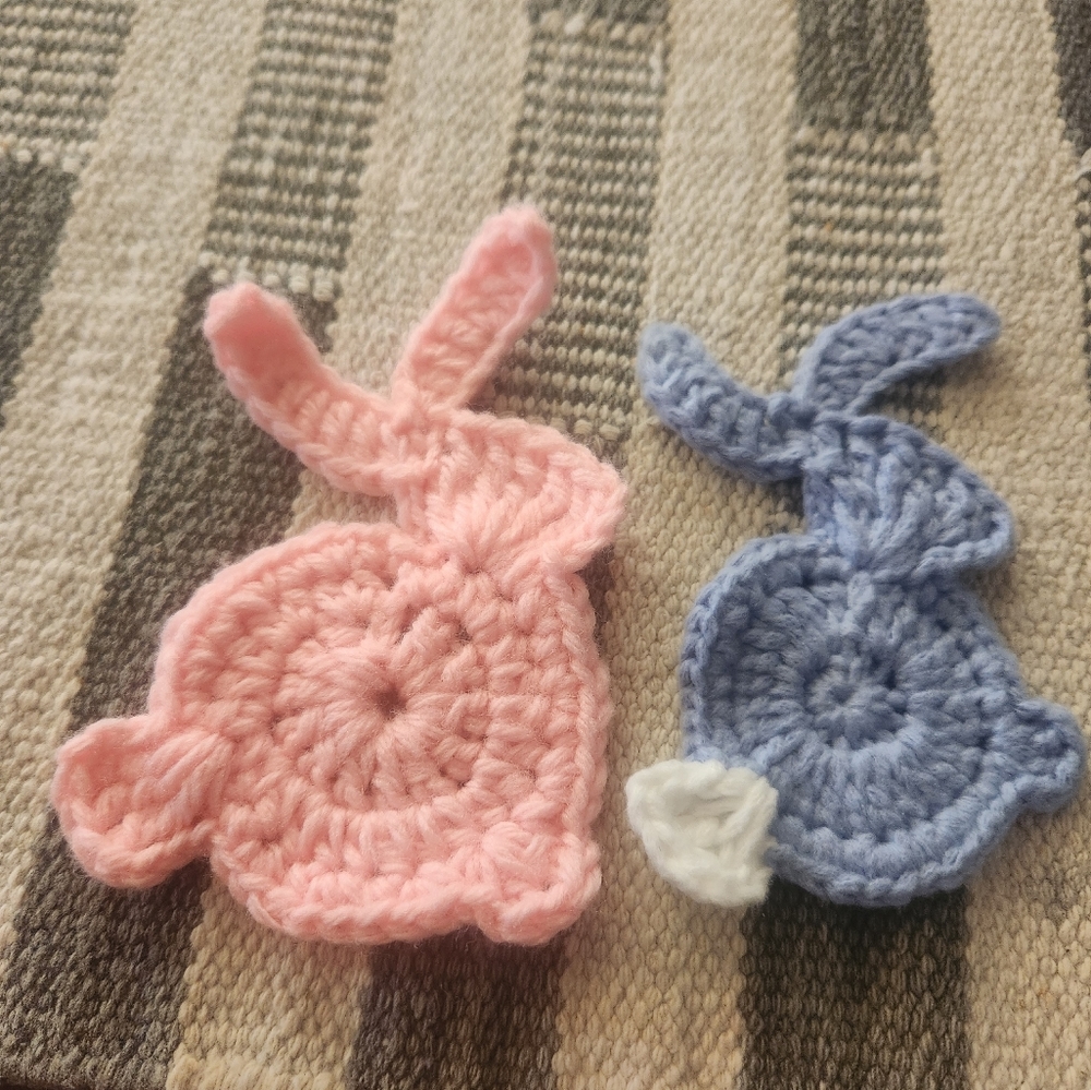 Crochet bunny appliques
